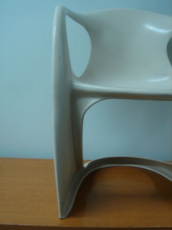 Fiberglass Pair of Off-White Dining Chairs by Alexander Begge for Casala