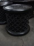 Retro African Cameroon Drum Stool 19W x 17H