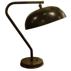 Vintage Desk Lamp in Patinated Brass