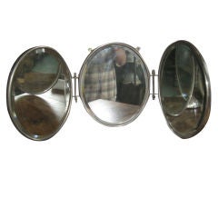 Vintage Set of Three Vanity Mirrors with Nickel Frame