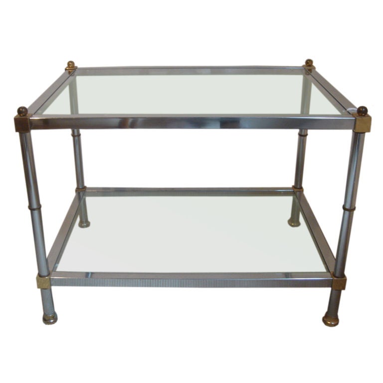 Chrome 
Brass Occasional Table after La Barge
