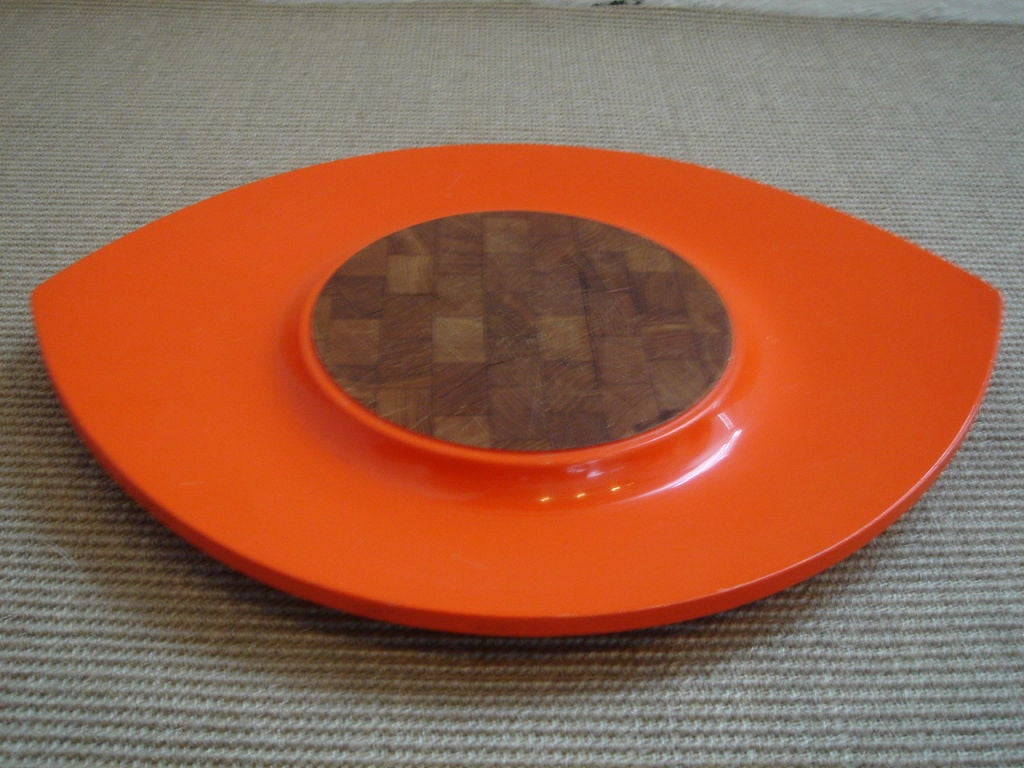 Mid-20th Century Orange Lacquered Wood Tray by Jens Quistgaard for Dansk