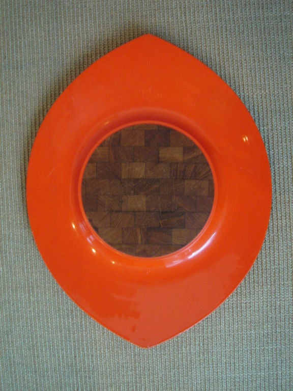 Orange Lacquered Wood Tray by Jens Quistgaard for Dansk