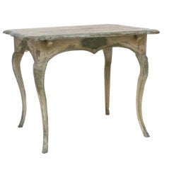 GERMAN ROCOCO PATINATED GRAY-GREEN CENTER TABLE