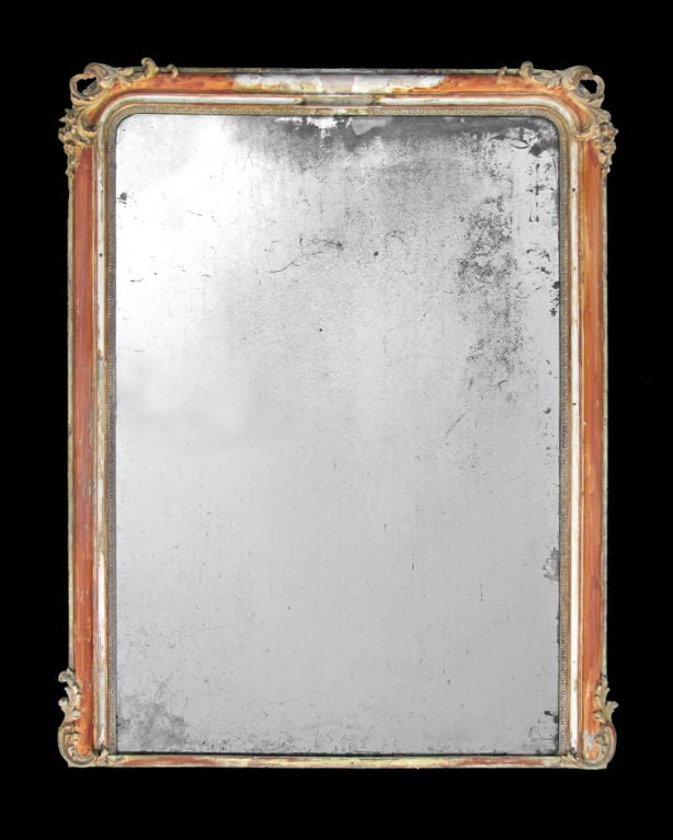 NAPOLEAN III CARVED GILTWOOD & RAISED GESSO WALL MIRROR