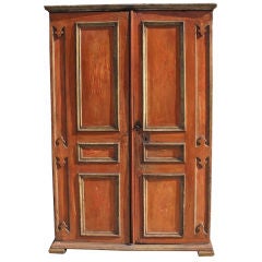 Venetian Coral Painted Cabinet with Silver Gilt Details