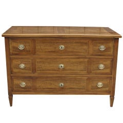 Walnut with Boxwood Inlay Neoclassical Chest of Drawers