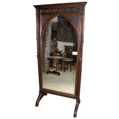Gothic Revival Cheval Mirror