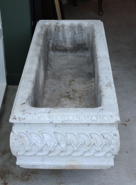 Antique Carved Marble Planter or Watering Trough In Good Condition In San Francisco, CA