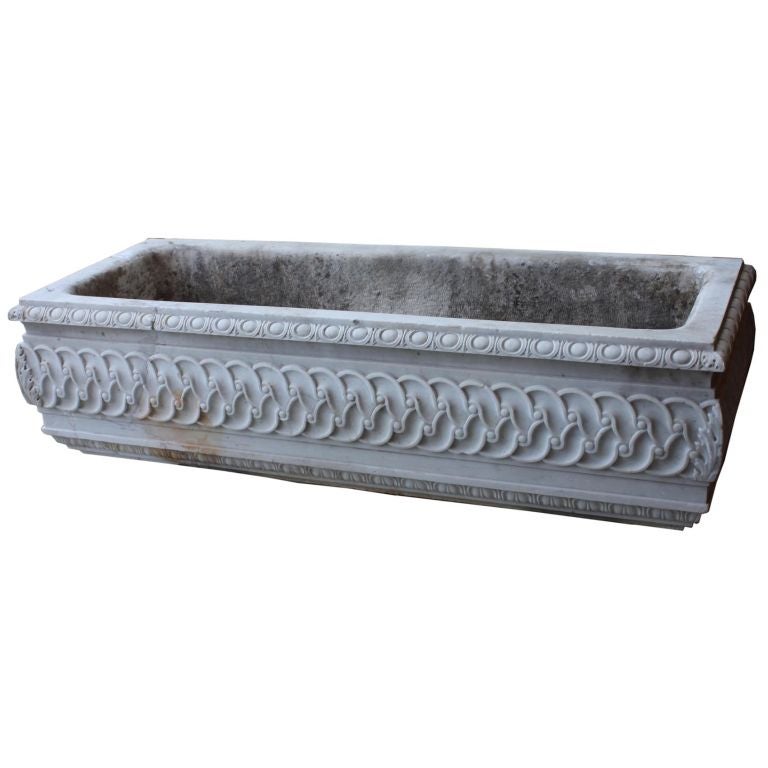 Antique Carved Marble Planter or Watering Trough