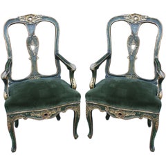 Large Pair of Venetian Arm Chairs