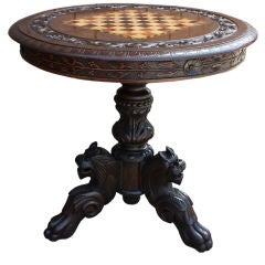 Antique Anglo Indian Pedestal Game Table