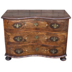Baroque Walnut Inlaid Chest / Commode