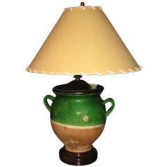 Green Provincal Pottery Lamp