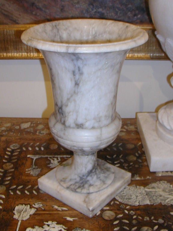 20th Century Italian Carved Alabaster Urns