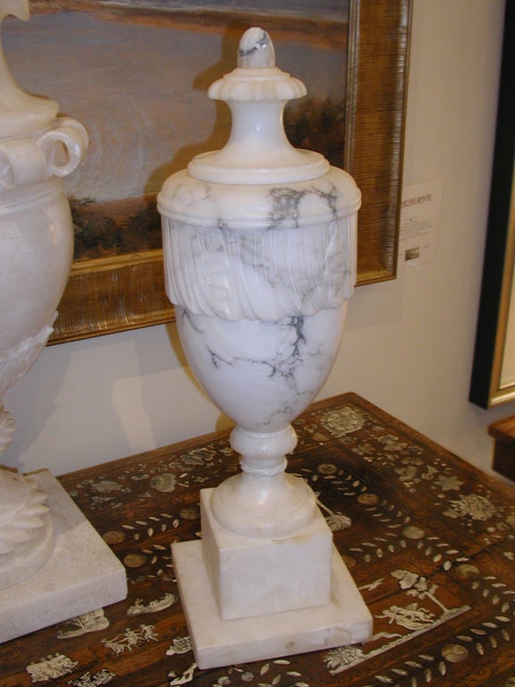 Italian Carved Alabaster Urns 2