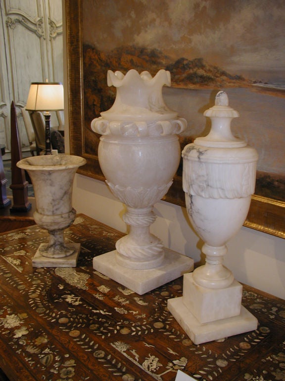 Italian Carved Alabaster Urns 3