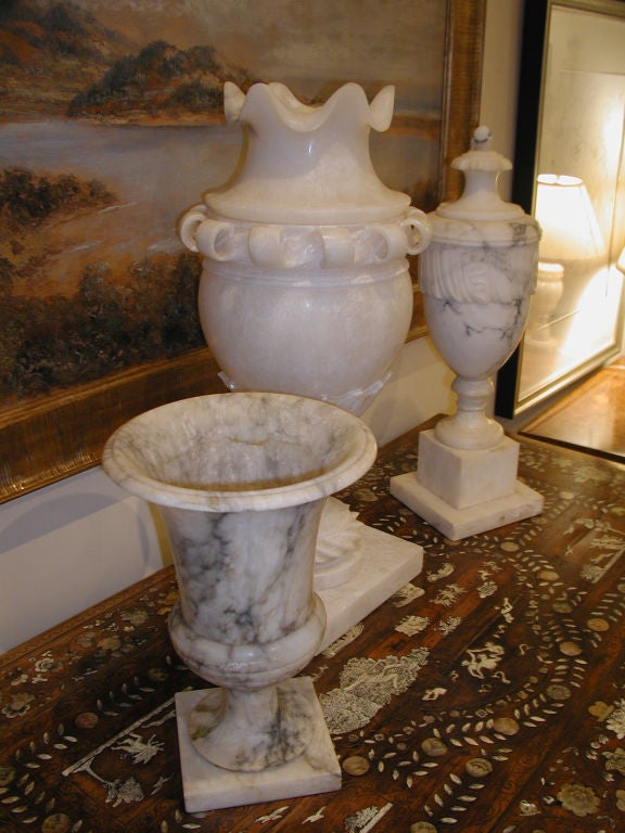 Italian Carved Alabaster Urns 4