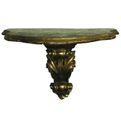 Circa 1900 Italian Hand Carved Gilt Wood Wall Bracket Antique Circa 1900 Italian Hand Carved Gilt Wood Wall Bracket