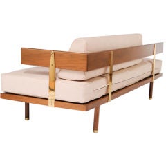 Harvey Probber Walnut and Brass Daybed 1957