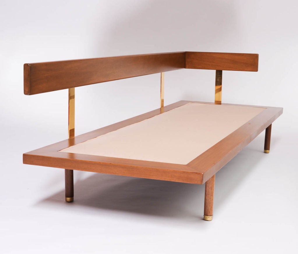 Mid-20th Century Harvey Probber Walnut and Brass Daybed 1957