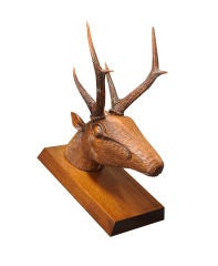 A Trio Of Arthur Court Black Forrest Mahogany Deer Busts