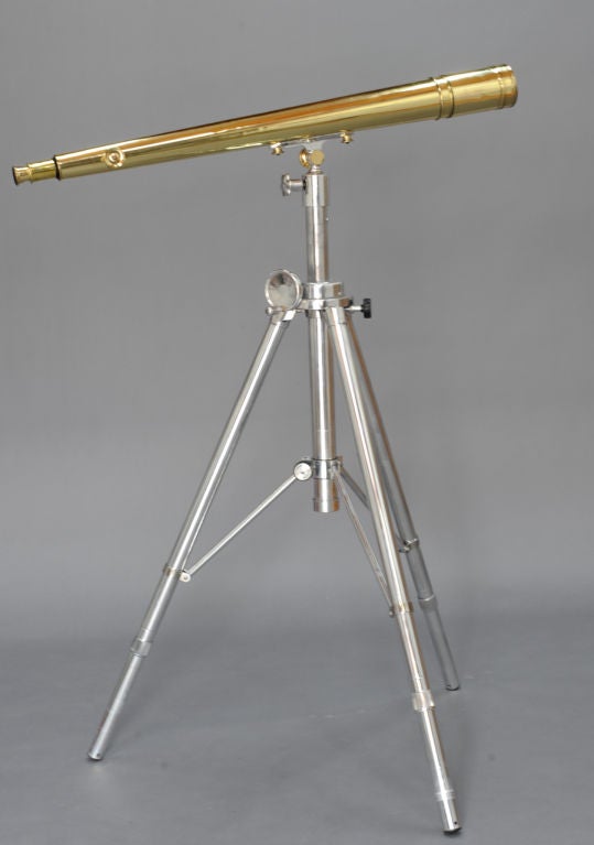 A British Naval Scope handsomely mounted a heavy duty Samsom tripod.The scope is an incredible lenght of over 42