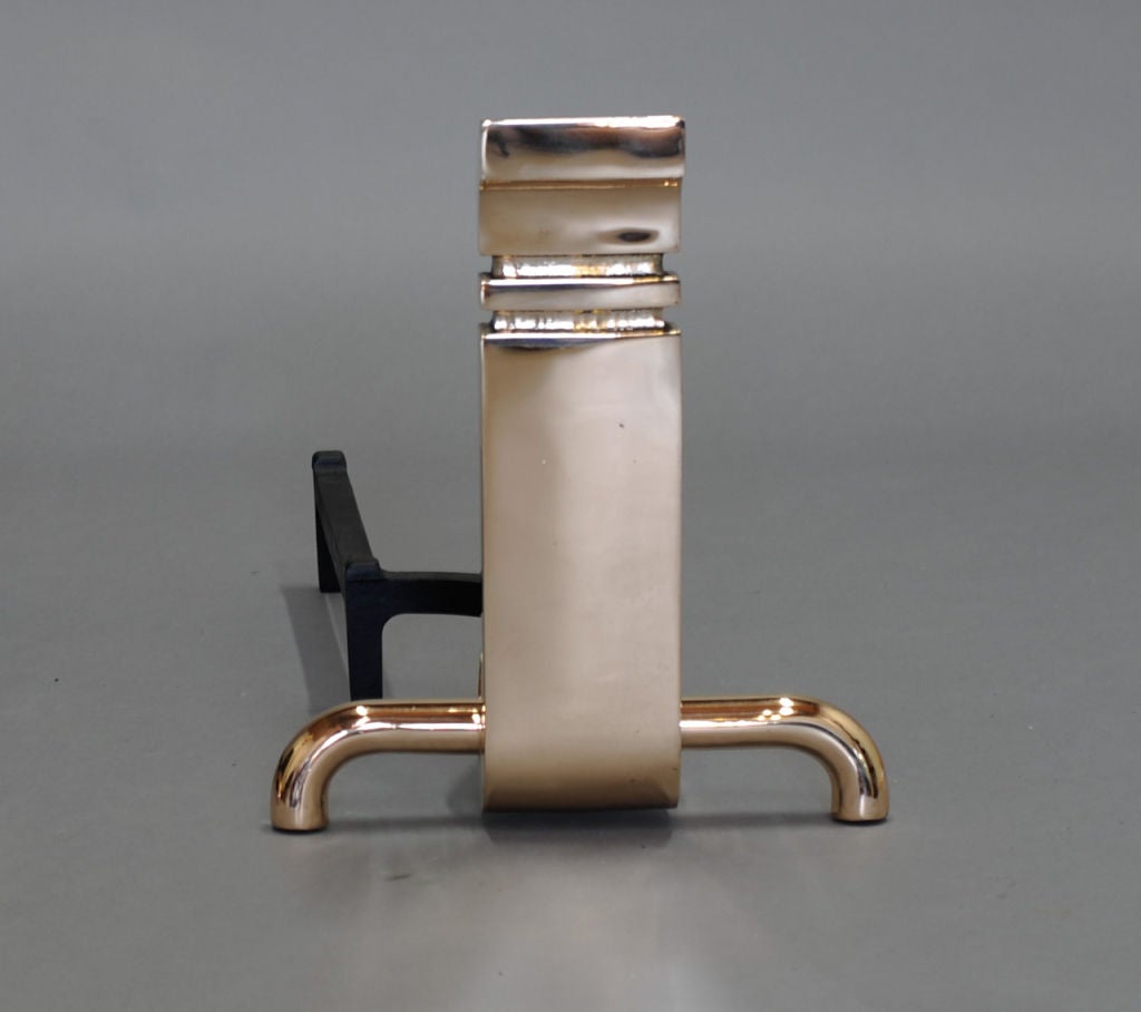 American Wah Chang's Modernist Bronze Andirons