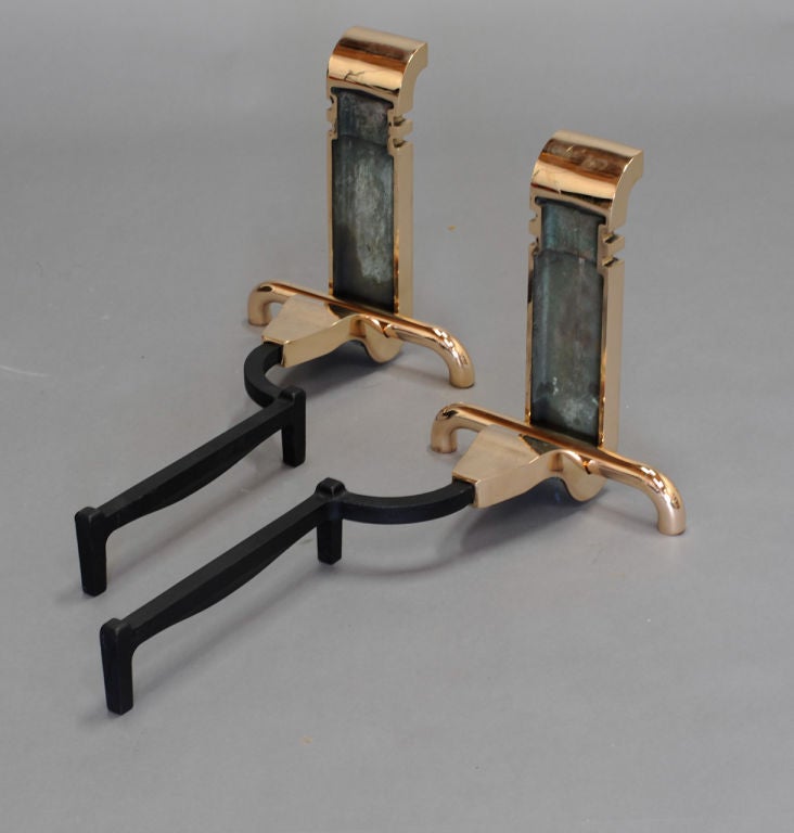 Wah Chang's Modernist Bronze Andirons 1