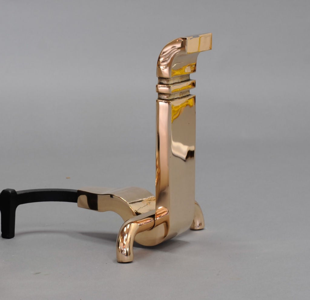 Wah Chang's Modernist Bronze Andirons 2