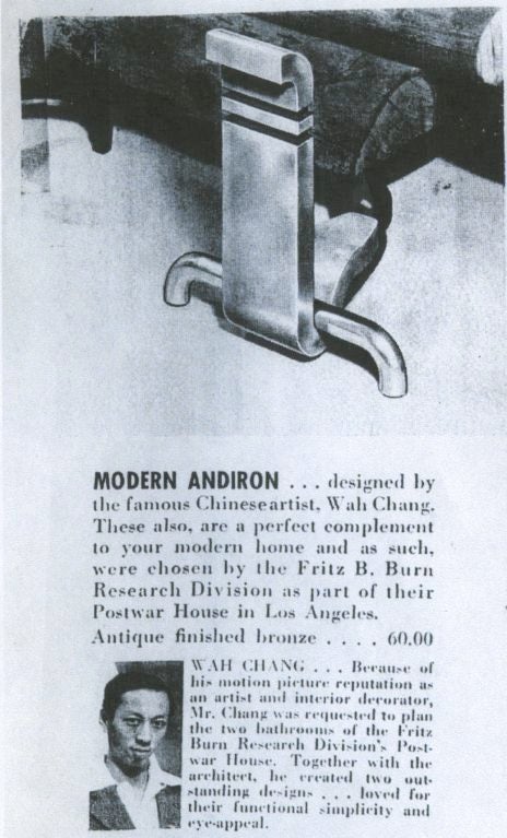 Wah Chang's Modernist Bronze Andirons 5