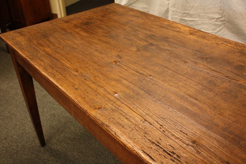 19th Century Long Antique French Pine Dining Table