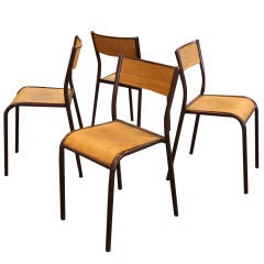 Vintage 1950
s French Industrial Wood and Metal Chairs Vintage 1950
s French Industrial Wood and Metal Chairs