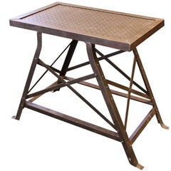 French 1940s Industrial Steel Riveted Side Table