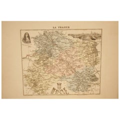 Twelve Framed Antique French Maps, Hand Colored