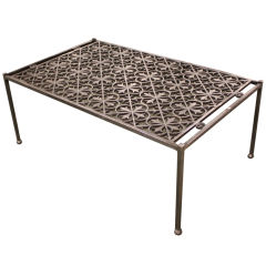 Antique Scottish Iron Grille Coffee Table