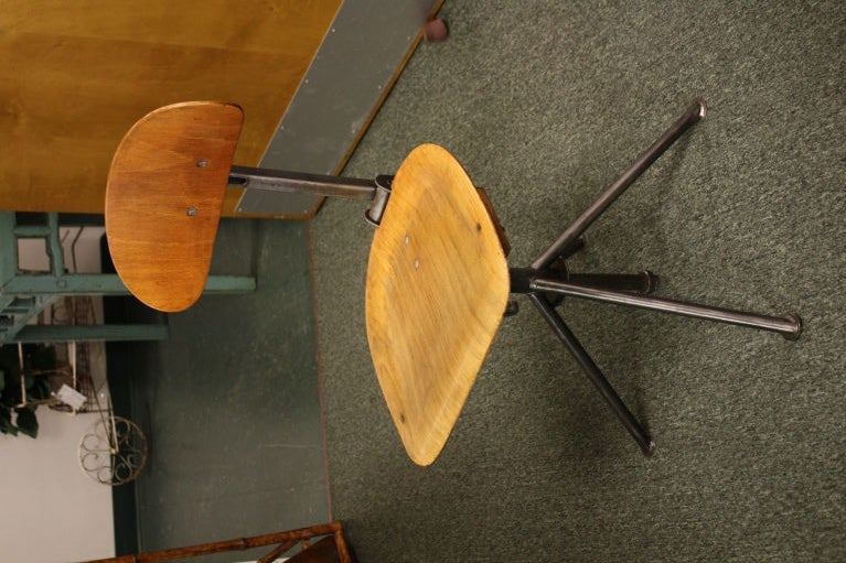 Four French Industrial Mechanical Dining Chairs, Mid-Century In Good Condition In Port Chester, NY