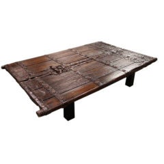 Large, Low Antique Chinese Door Coffee Table