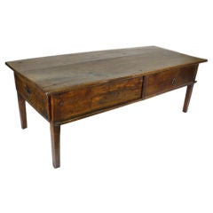 Antique Cherry Coffee Table, Drawer and  Sliding Front Panel