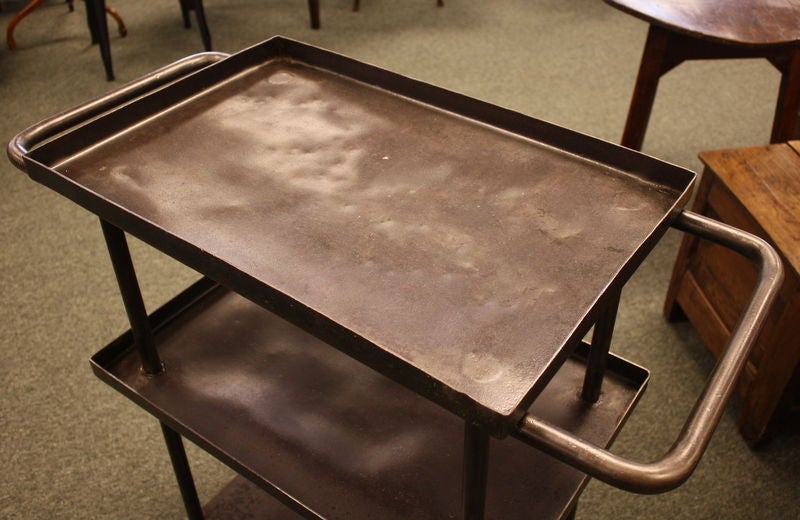 Small French Industrial Steel Trolley