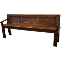 Antique Long French Chestnut Bench