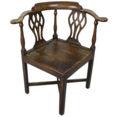 18th Century English Elm Corner Chair