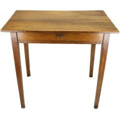 French Antique Walnut Side Table, One Drawer