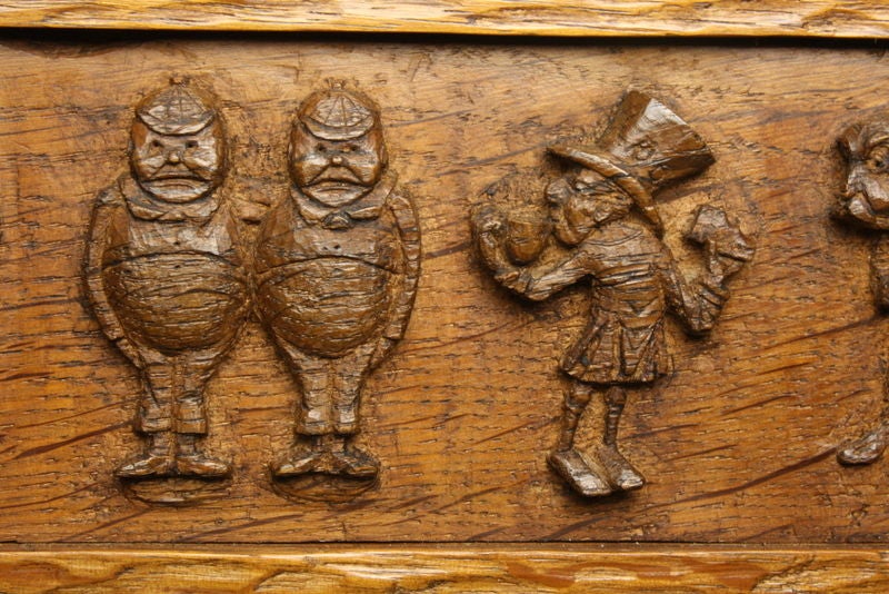 Wood Amazing Alice in Wonderland Characters Cupboard, Vintage, England