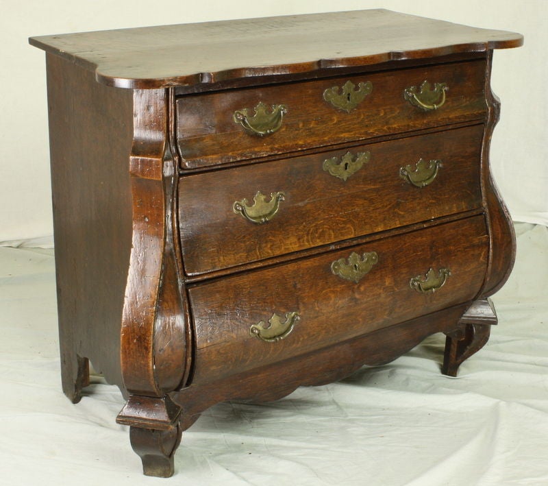 19th Century Early Small Dutch Bombe Chest