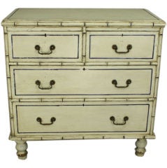 Small Antique Faux Bamboo Painted Chest