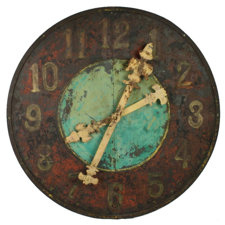Large Antique French Town Hall Clock Face at 1stdibs
