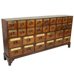 Antique English Mahogany Apothecary Drawers on Stand