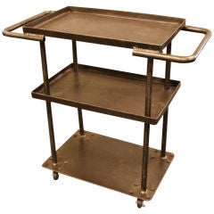 Small French Industrial Steel Trolley