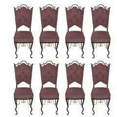 Vintage Rene Prou 40's Dining Chairs  set of 8